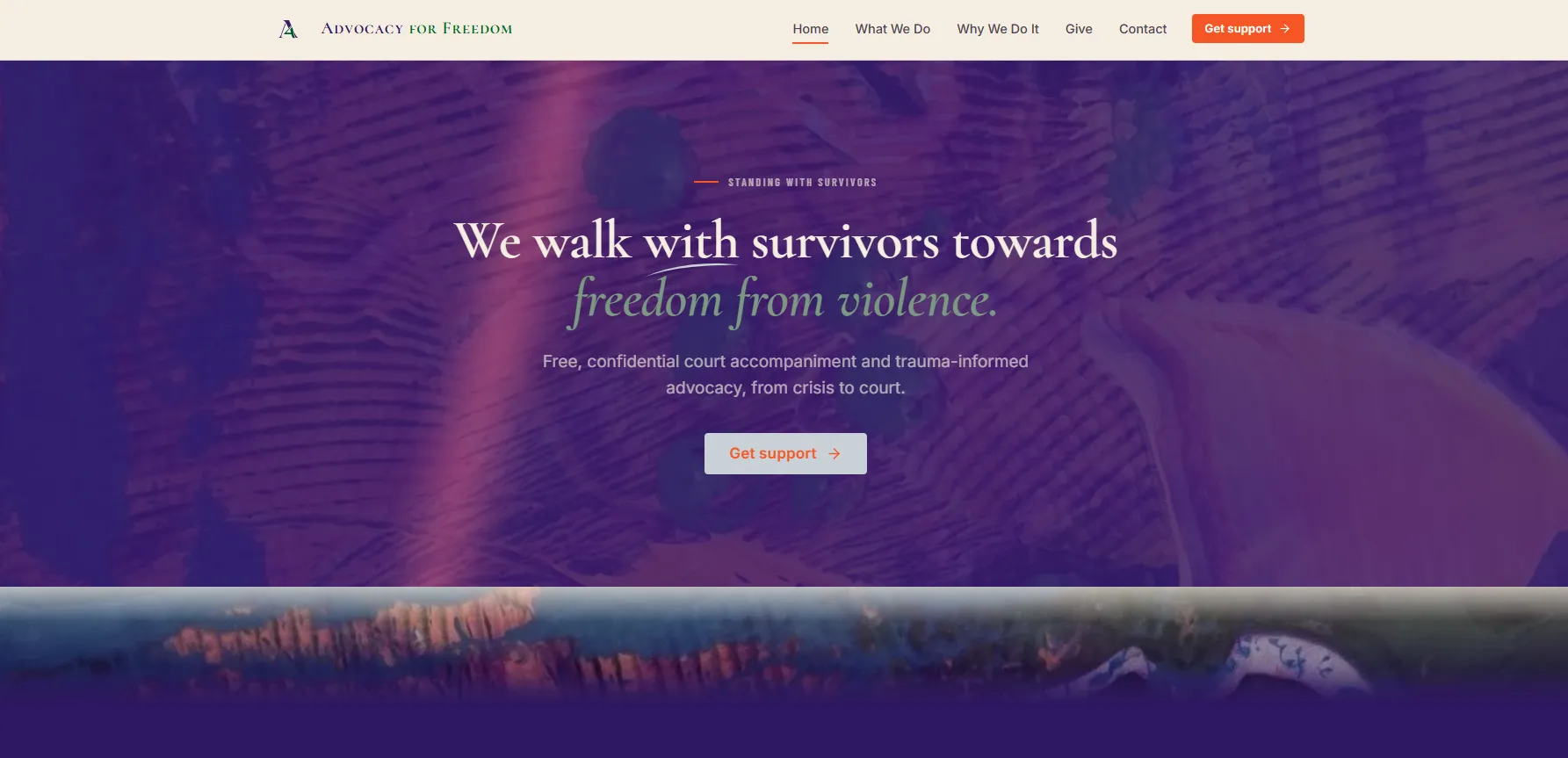 Standing beside survivors, one page at a time.