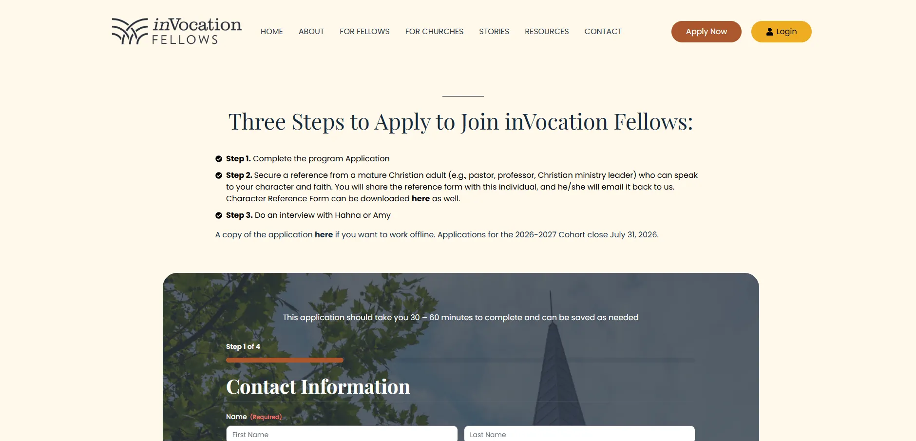 Apply in Three Steps