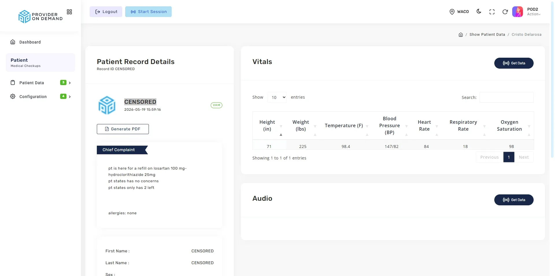 Patient Record & Vitals
